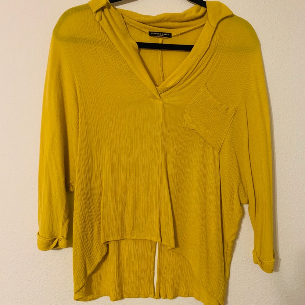 Yellow Cha Cha Vente draped blouse
